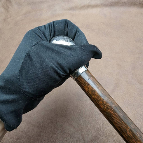 1921 British antique gentleman's walking stick, pure silver, round handle, 92cm